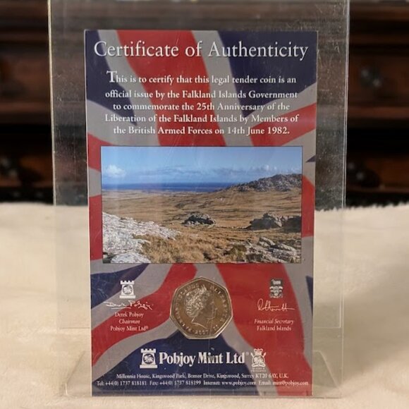 O1 2007 50 PENCE COIN 25th Anniversary of Liberation - Picture 1 of 3